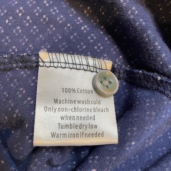 California Shirt Co Short Sleeve Button Down Shirt Blouse Blue White Size Large - Picture 8 of 11